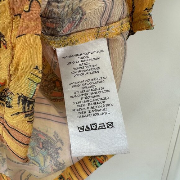 Urban Outfitters UO Gardenia Florida Map Print Button Down Shirt L - Picture 6 of 11